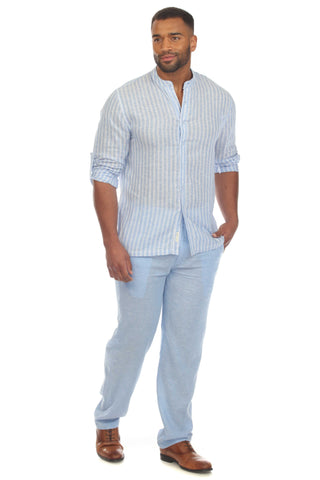 Mojito Men's Causal Beach Resort Wear Drawstring Pants Linen Blend