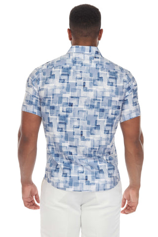 Mojito Men's Stylish Novelty Print Poly Stretch Party Shirt Short Sleeve