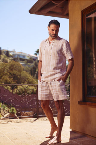 Mojito Men's Causal Beach Resort Wear Shirt, Linen Blend