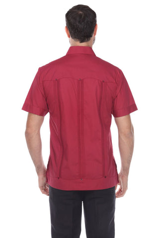 Mojito Men's Classic Four-Pocket Guayabera Shirt Poly Cotton Blend Short Sleeve