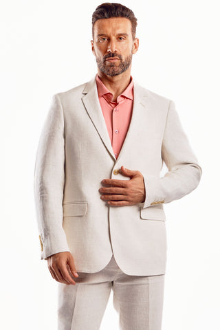 Mojito Reserve Men's Casual Modern Fit Suit in Textured Linen Slub Weave