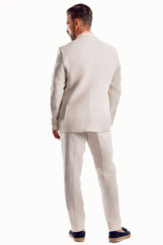 Mojito Reserve Men's Casual Modern Fit Suit in Textured Linen Slub Weave