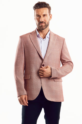 Mojito Reserve Men's Casual Modern Fit Sports Jacket Plaid Textured Knit