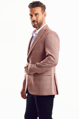 Mojito Reserve Men's Casual Modern Fit Sports Jacket Plaid Textured Knit