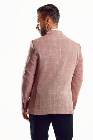 Mojito Reserve Men's Casual Modern Fit Sports Jacket Plaid Textured Knit