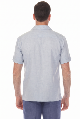 Men's Classic Two Pocket Guayamisa Camp Shirt with Pleating