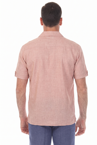 Men's Classic Two Pocket Guayamisa Camp Shirt with Pleating