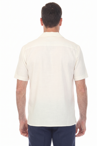 Men's Classic Two Pocket Guayamisa Camp Shirt with Pleating