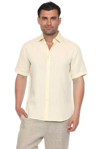 Mojito 100% Linen Short Sleeve Button-Down Shirt