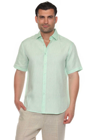 Mojito 100% Linen Short Sleeve Button-Down Shirt