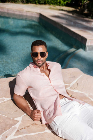 Mojito 100% Linen Short Sleeve Button-Down Shirt