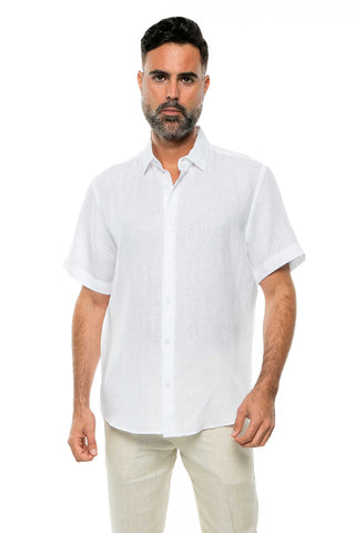 Casual Yarn Dyed Linen Shirt Short Sleeve Button Down - Mojito Collection - Beachwear, Mens Shirt, Mojito Linen Shirt, Resort Wear, Short Sleeve Linen Shirt, Short Sleeve Shirt