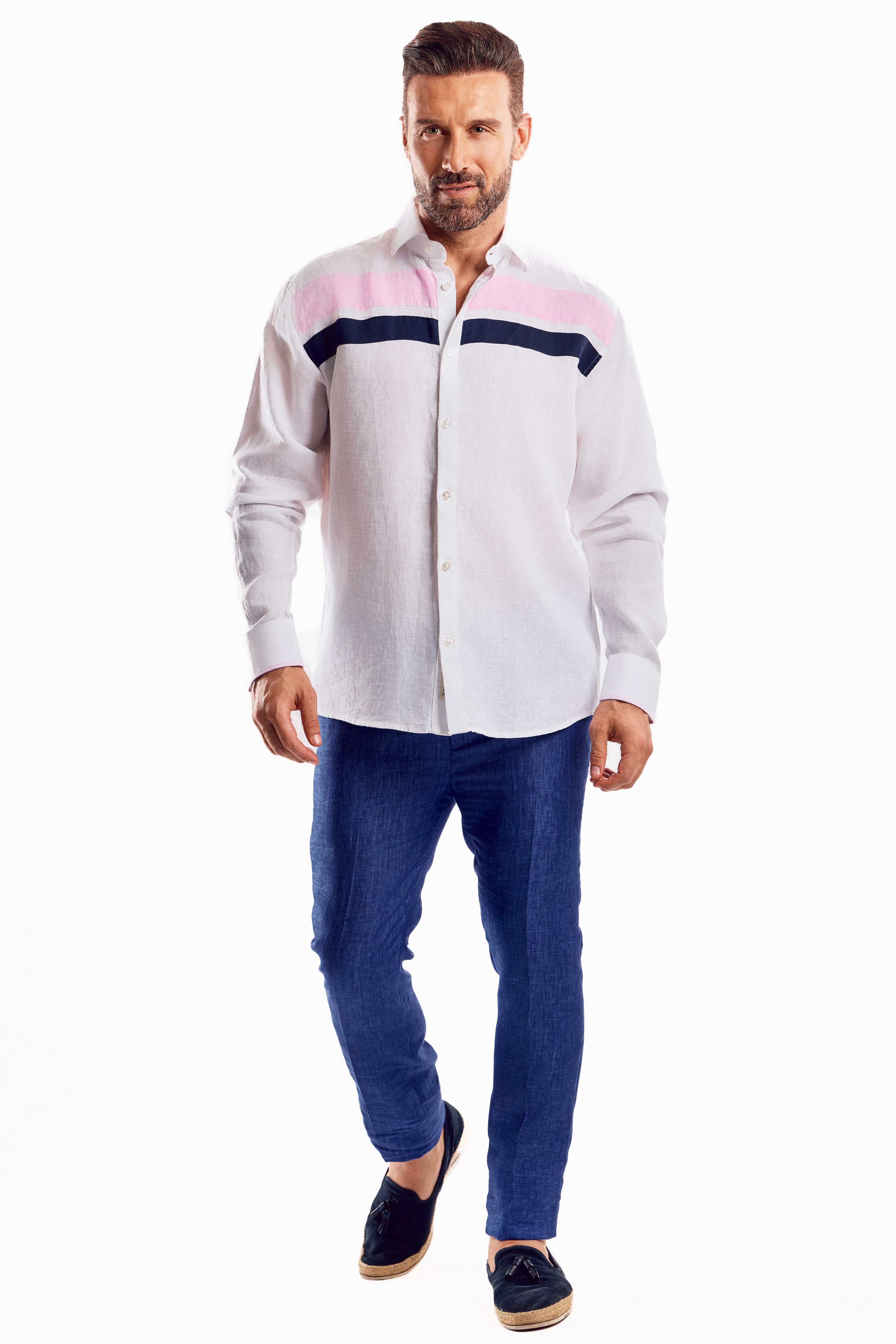 Modest Pink With White Check Linen Cotton Shirt – Hamercop