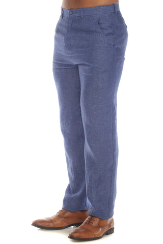 Mojito Men's Slim Fit Casual Resort Wear Linen Flat front Dress Pants