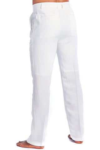Mojito Men's Slim Fit Casual Resort Wear Linen Flat front Dress Pants