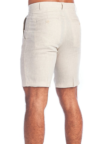 Men's Resort Wear Casual Dress Shorts 100% Linen Flat front