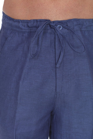 100% Linen Casual Drawstring Linen Pants