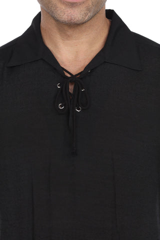 Mojito Men's Beach Traditional Lace Up Shirt Short Sleeve