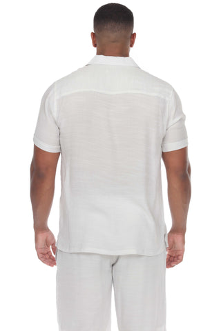 Mojito Men's Beach Traditional Lace Up Shirt Short Sleeve