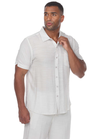 Mojito Men's Beach Casual Short Sleeve Button Down Shirt