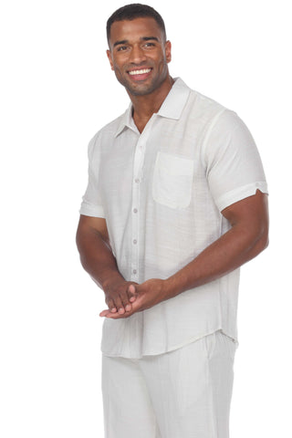 Mojito Men's Beach Casual Short Sleeve Button Down Shirt