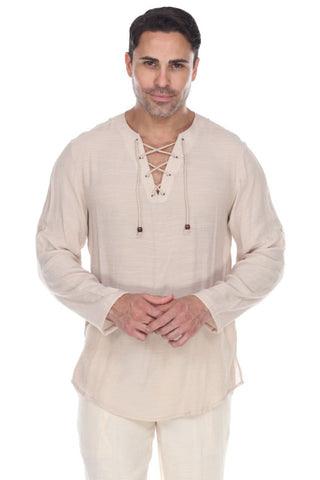 Mojito Men's Laced Up Beachwear Long Sleeve Shirt