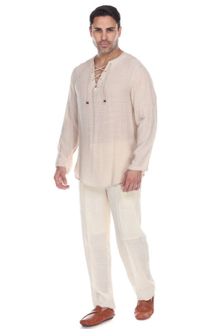 Mojito Men's Laced Up Beachwear Long Sleeve Shirt