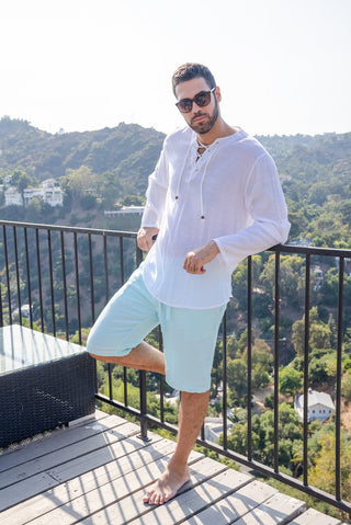 Mojito Men's Laced Up Beachwear Long Sleeve Shirt