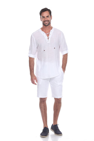 Mojito Men's Laced Up Beachwear Long Sleeve Shirt