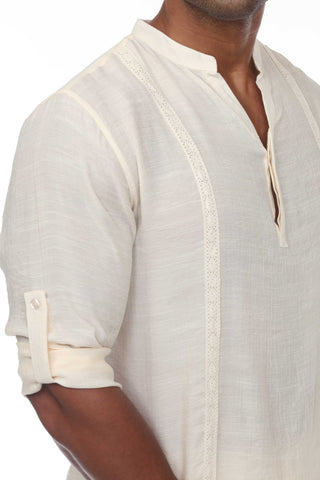 Mojito Men's Casual Beachwear Henley Shirt Long Sleeve Button Up