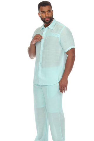 Men's Beach Button Down Shirt Short Sleeve with Pleated Trim
