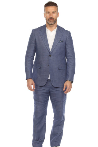 Mojito Reserve Men's Textured Knit Linen Cotton Blend Suit