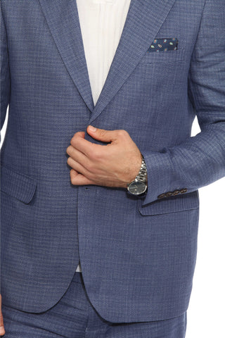 Mojito Reserve Men's Textured Knit Linen Cotton Blend Suit