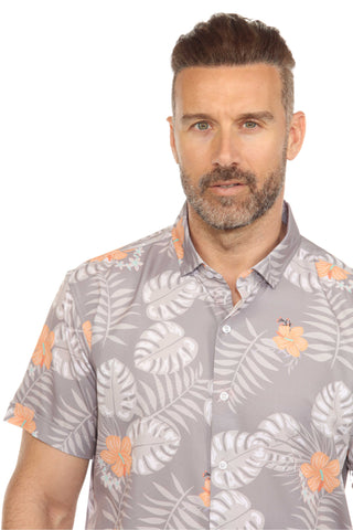 Mojito Lightweight Modern Tropical Pattern Print Stretch Shirt