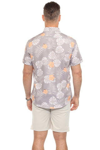 Mojito Lightweight Modern Tropical Pattern Print Stretch Shirt
