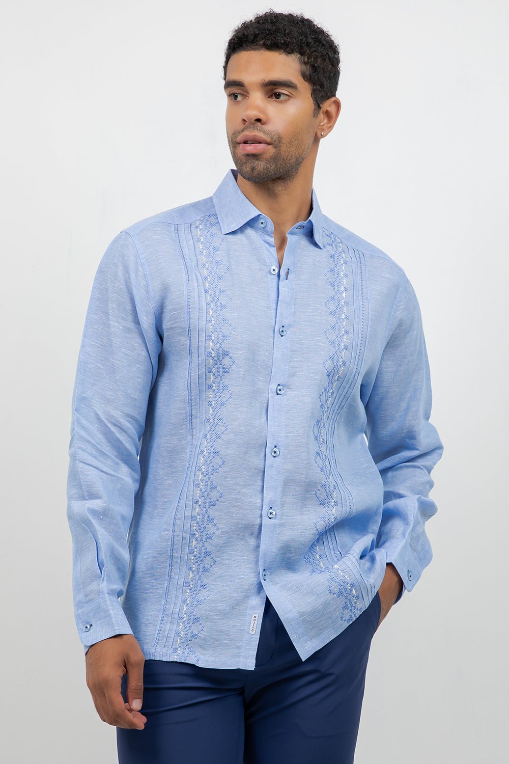 embroidered long sleeve dress shirts "EMBROIDERED BCHA LOGO" CLOUD BLUE LONG SLEEVE BUTTON UP