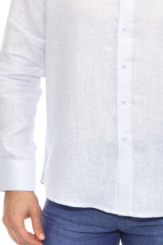 Men's Casual Long Sleeve Linen Shirt 100% Linen Button Down