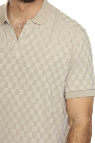 Mojito Mens Premium Stylish Knit Checkered Textured Polo Shirt