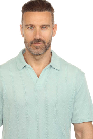 Mojito Mens Premium Stylish Polo Shirt with Modern Textured Cable Knit Pattern