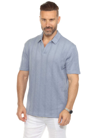 Mojito Mens Premium Stylish Polo Shirt with Modern Textured Cable Knit Pattern