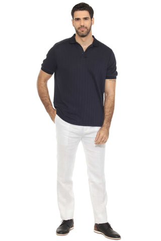 Mojito Mens Premium Stylish Polo Shirt with Modern Textured Cable Knit Pattern