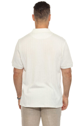 Mojito Mens Premium Stylish Polo Shirt with Modern Textured Cable Knit Pattern