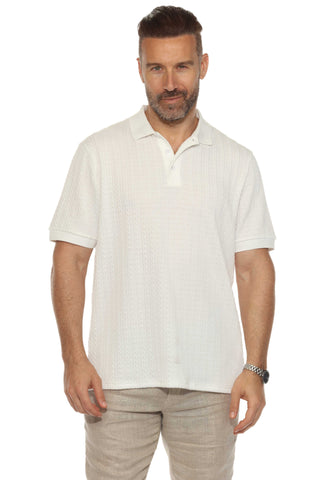 Mojito Mens Premium Stylish Polo Shirt with Modern Textured Cable Knit Pattern