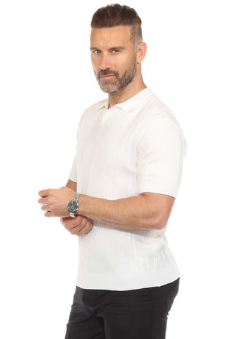 Mojito Mens Stylish Premium Cable Knit Textured Polo Shirt