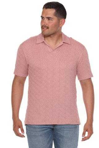 Mojito Mens Premium Stylish Polo Shirt with Modern Textured Cable Knit Pattern