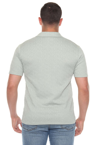 Mojito Mens Premium Stylish Polo Shirt with Modern Textured Cable Knit Pattern