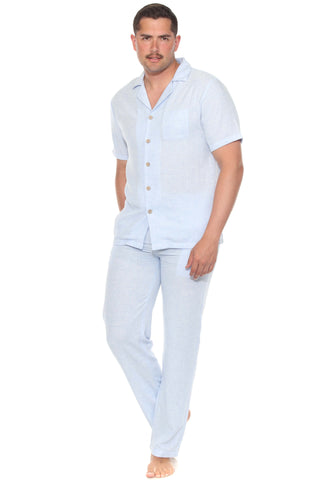 Men's Beach Resort Wear Camp Collar Shirt and Pant Lounge Set