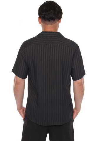 Mojito Men's Resort Style Casual Striped Lightweight Rayon Blend Shirt