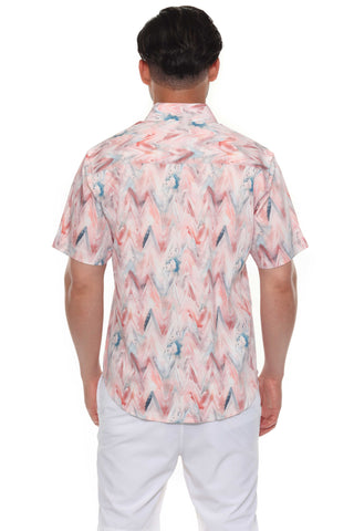 Mojito Men's Resort Style Casual Festive Textured Print Shirt