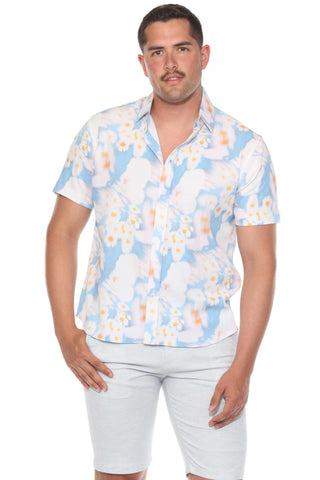 Mojito Men's Resort Style Casual Festive Print Searsucker Textured Shirt